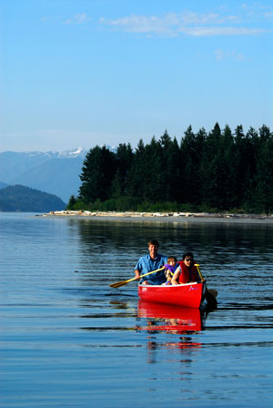 canoeing in Drew Harbour Quadra Island, BC