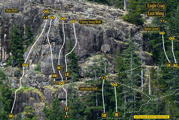 Eagle Crag, rock climbing Quadra Island, BC