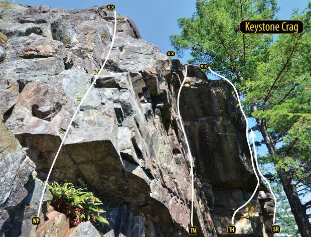 Keystone Wall, rock climbing Quadra Island, BC