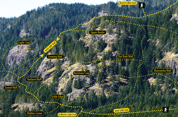West Side Crags, Quadra Island