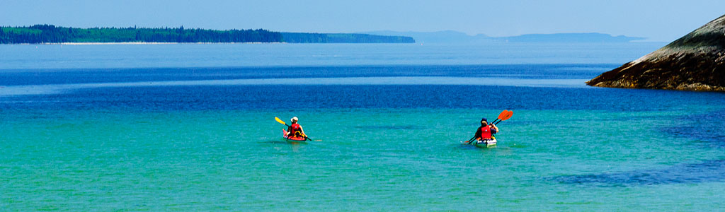 Sea Kayaking in Open Bay, Quadra Island, British Columbia
